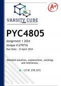 PYC4805 Assignment 1 (DETAILED ANSWERS) 2024 - DISTINCTION GUARANTEED 