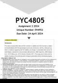 PYC4805 Assignment 2 (ANSWERS) 2024 - DISTINCTION GUARANTEED