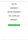 HRD3702 Assignment 4 Semester 1 2024- ANSWERS