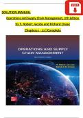 Operations and Supply Chain Management, 17th Edition Solution Manual by (F. Robert Jacobs, 2024), Verified Chapters 1 - 22, Complete Newest Version