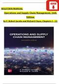 Operations and Supply Chain Management, 16th Edition Solution Manual by F. Robert Jacobs and Richard Chase, Verified Chapters 1 - 22, Complete Newest Version