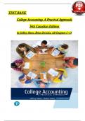 TEST BANK For College Accounting, A Practical Approach 14th Canadian Edition, By Jeffrey Slater, Debra Good, Verified Chapter's 1 - 13, Complete Newest Version