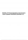 Mobility ATI Exam Questions And Answers, Latest Updated 2024/2025 (GRADED A+)