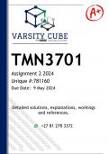 TMN3701 Assignment 2 (DETAILED ANSWERS) 2024 - DISTINCTION GUARANTEED