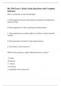 Bio 250 Exam 1 Study Guide Questions with Complete Solutions.