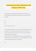 Jurisprudence Exam Questions and Answers 100% Pass
