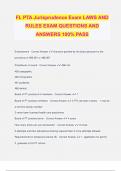 FL PTA Jurisprudence Exam LAWS AND RULES EXAM QUESTIONS AND ANSWERS 100% PASS
