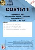 COS1511 Assignment 2 (COMPLETE ANSWERS) 2024 (735127) - DUE 13 May 2024