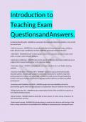 Introduction to Teaching Exam QuestionsandAnswers.