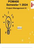POM400 assignment 2 2024(COMPLETE ANSWERS ) -22/04/2024- Project Management IV