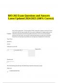 BIO 202 Final Exam Questions and Answers Latest Updated 2024/2025 (100% Correct)