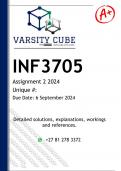 INF3705 Assignment 2 (DETAILED ANSWERS) 2024 - DISTINCTION GUARANTEED