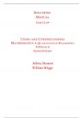 Solutions Manual for Using and Understanding Mathematics A Quantitative Reasoning Approach 8th Edition By Jeffrey Bennett, William Briggs (All Chapters, 100% Original Verified, A+ Grade)