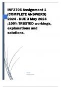 INF3705 Assignment 1 (COMPLETE ANSWERS) 2024 - DUE 3 May 2024 ;100% TRUSTED workings, explanations and solutions. 