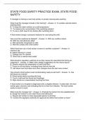STATE FOOD SAFETY PRACTICE EXAM, STATE FOOD SAFETY