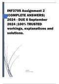 INF3705 Assignment 2 (COMPLETE ANSWERS) 2024 - DUE 6 September 2024 ;100% TRUSTED workings, explanations and solutions
