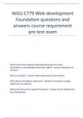 WGU C779 Web development Foundation questions and answers course requirement pre-test exam
