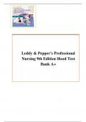 Leddy & Pepper's Professional Nursing 9th Edition Hood Test Bank A+