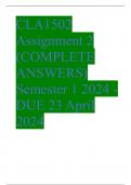 CLA1502 Assignment 2 (COMPLETE ANSWERS) Semester 1 2024 - DUE 23 April 2024