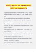 NDAEB practice test questions with 100% correct solutions