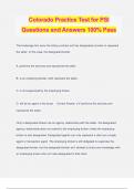 Colorado Practice Test for PSI Questions and Answers 100% Pass