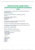  NURS 209 FINAL EXAM STUDY QUESTIONS AND ANSWERS GRADED A 2024