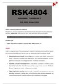 RSK4804 Assignment 1 [Detailed Answers] Semester 1 - Due: 26 April 2024 