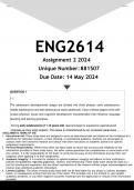 ENG2614 Assignment 2 (ANSWERS) 2024  - DISTINCTION GUARANTEED