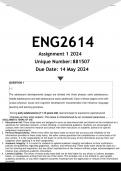 ENG2614 Assignment 1 (ANSWERS) 2024 - DISTINCTION GUARANTEED