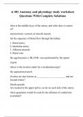 st 401 Anatomy and physiology study worksheet Questions With Complete Solutions