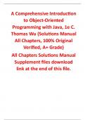 Solutions Manual for A Comprehensive Introduction to Object-Oriented Programming with Java 1st Edition By C. Thomas Wu (All Chapters, 100% Original Verified, A+ Grade)