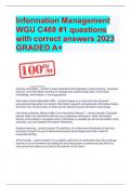 Information Management WGU C468 #1 questions with correct answers 2023 GRADED A+