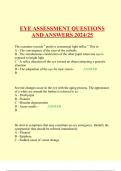 EYE ASSESSMENT QUESTIONS AND ANSWERS 2024/25