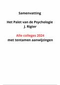 Alle colleges op basis van boek Het Palet van de Psychologie uit 2024, met tentamenaanwijzingen