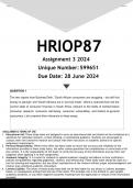 HRIOP87 Assignment 3 (ANSWERS) 2024 - DISTINCTION GUARANTEED