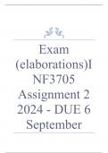 Exam (elaborations) INF3705 Assignment 2 2024 - DUE 6 September 2024 •	Course •	Advanced Systems Development - INF3705 (INF3705) •	Institution •	University Of South Africa •	Book •	Advanced Systems Thinking, Engineering, and Management