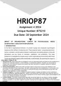 HRIOP87 Assignment 4 (ANSWERS) 2024 - DISTINCTION GUARANTEED