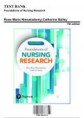 Test Bank for Foundations of Nursing Research, 7th Edition by Nieswiadomy, 9780134167213, Covering Chapters 1-20 | Includes Rationales