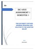 INC 4805 Assignment 1 (COMPLETE ANSWERS) Semester 1 2024 - DUE 22 APRIL 2024 ;100% TRUSTED  WORKING EXPLANATION AND SOLUTION