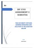 INF 3705 Assignment 2 (COMPLETE ANSWERS) 2024 – DUE 6 SEPTERMBER 2024 ;100%  TRUSTED  WORKING EXPLANATION AND SOLUTION 