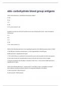 sbb- carbohydrate blood group antigens  questions with answers graded A+