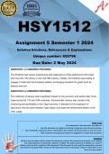 HSY1512 Assignment 5 (COMPLETE ANSWERS) Semester 1 2024 (659796) - DUE 2 May 2024 