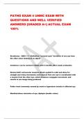 PATHO EXAM 4 UNMC EXAM WITH  QUESTIONS AND WELL VERIFIED  ANSWERS [GRADED A+] ACTUAL EXAM  100%