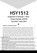 HSY1512 Assignment 5 (ANSWERS) Semester 1 2024 - DISTINCTION GUARANTEED
