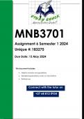 MNB3701 Assignment 6 (QUALITY ANSWERS) Semester 1 2024