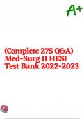 (Complete 275 Q&A) Med-Surg II HESI Test Bank 2022-2023 | 