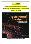 TEST BANK For Business Analytics: Data Analysis & Decision Making, 8th Edition by (S. Christian Albright, 2024) Verified Chapters 1 - 19, Complete Newest Version