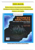 TEST BANK For Business Analytics: Data Analysis & Decision Making, 7th Edition by S. Christian Albright, Wayne L. Winston, Verified Chapters 1 - 19, Complete Newest Version