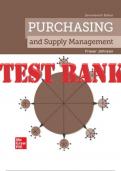 Purchasing and Supply Management, 17th Edition by P. Fraser Johnson TEST BANK 