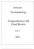 (WGU D571) HLTH 4320 PSYCHOPATHOLOGY COMPREHENSIVE OA FINAL REVIEW 2024.